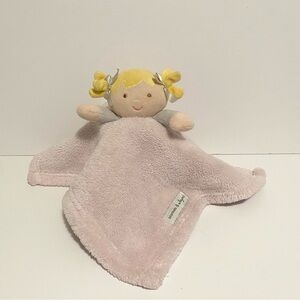 Blankets & Beyond Bunny Lovey Pink White Security Blanket Baby Girl Cuddle Toy